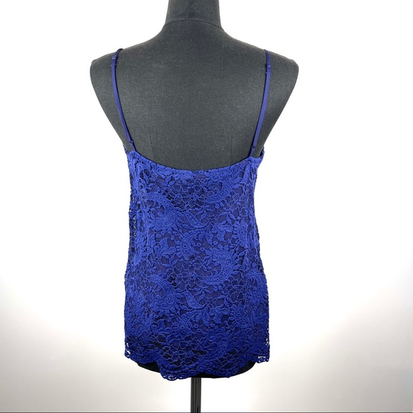 🐯2/$15🐯 ZARA Lace Crochet Indigo Blue Camisole - Picture 4 of 15